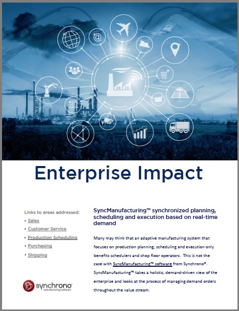 Enterprise Impact Cover white paper: impact of synchronized manufacturing planning, scheduling and execution